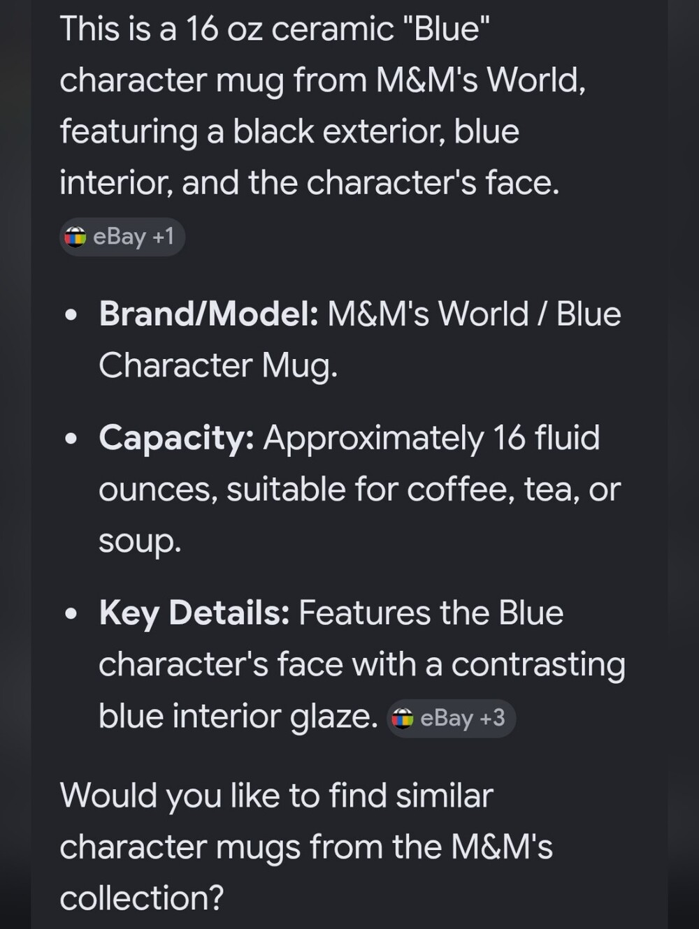Blue M&M Character Ceramic large Mug - Picture 11 of 12